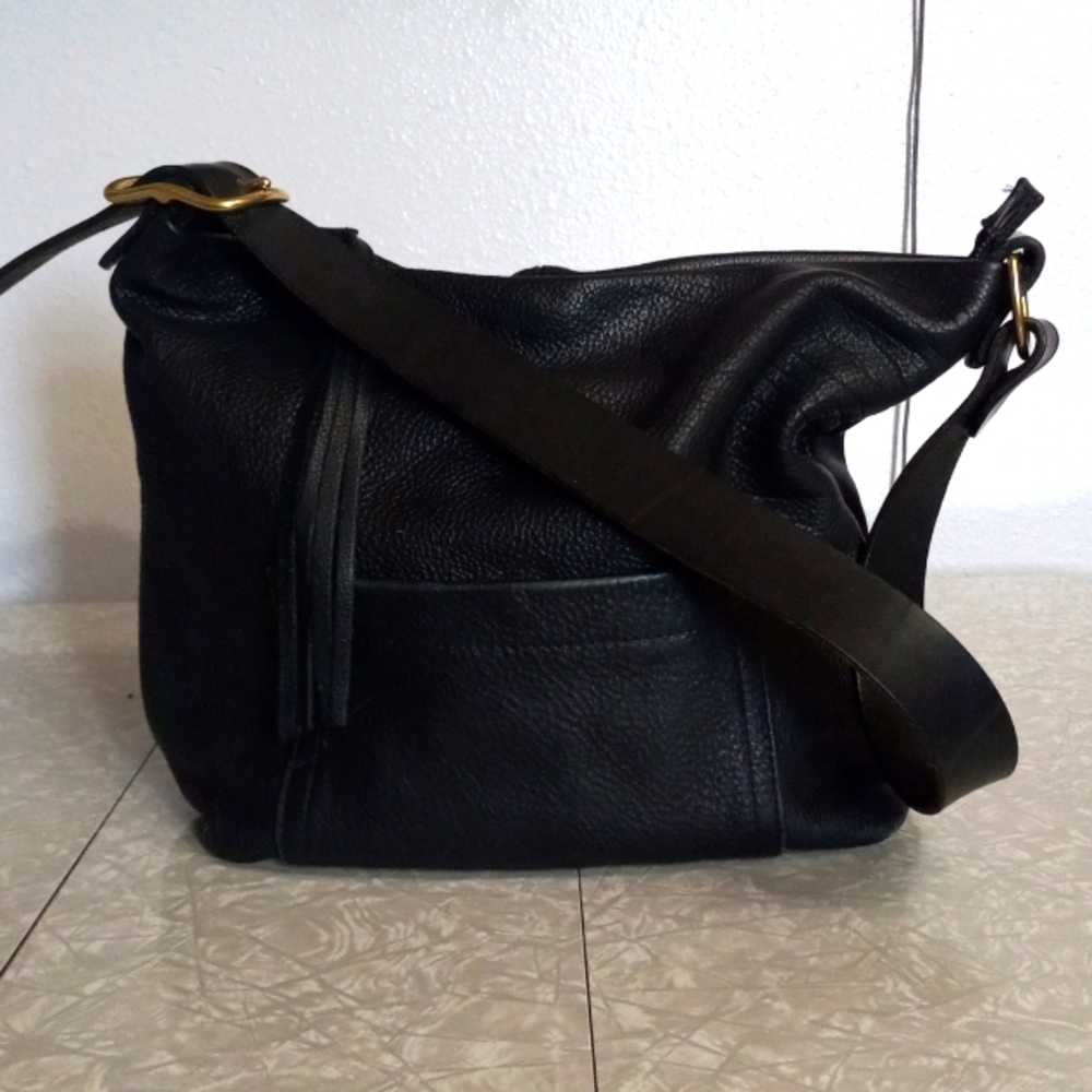 Coronado Jean Bison Conceal Carry  Black Leather Hobo Bag